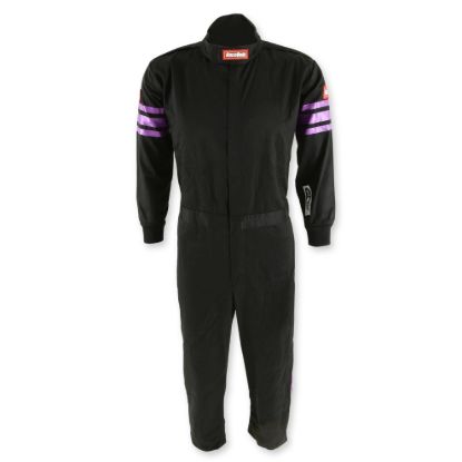 Black Suit Single Layer Kids X-Small Purple Trim