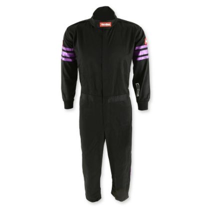 Black Suit Single Layer Kids Large Purple Trim