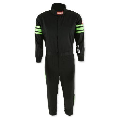 Black Suit Single Layer Kids XX-Small Green Trim