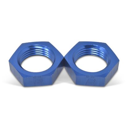 6AN Bulkhead Nuts Blue 2/pkg