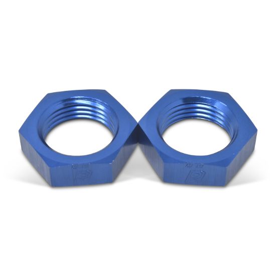 6AN Bulkhead Nuts Blue 2/pkg