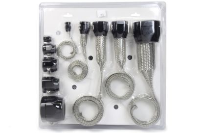 Hose Sleeving Kit  Black Braided Stainless Steel