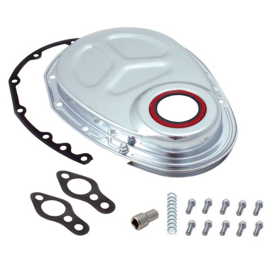 SBC Timing Chain Cover Kit Chrome