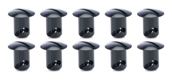 Oval Head Buttons .450 Long Black 10 Pack