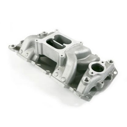 57-95 SBC Air Gap Intake Satin Dual Plane