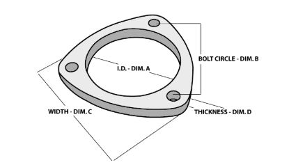 3-Bolt Stainless Steel Flanges 2.5In I.D.