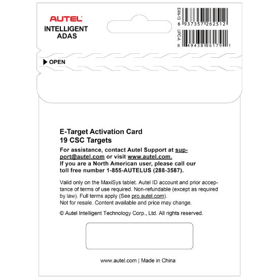 Picture of Autel Advance Driver Assistance System (ADAS) Calibration Software - ETARGETACT