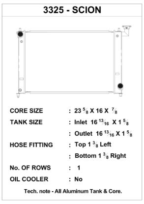 Picture of CSF Cooling - Racing & High Performance Division Radiator - 3325