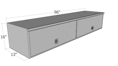 Picture of Unique Truck Accessories Truck Bed Side Rail Tool Box - HTB96-BT