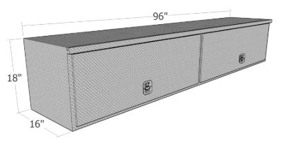 Picture of Unique Truck Accessories Truck Bed Side Rail Tool Box - HTB96C