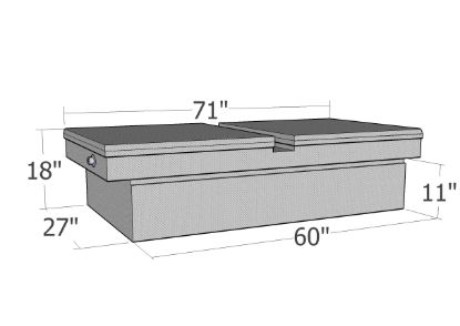 Picture of Unique Truck Accessories Truck Bed Storage Box Lid - RB114GW