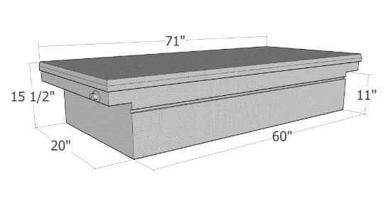 Picture of Unique Truck Accessories Truck Bed Storage Box Lid - RB121LP
