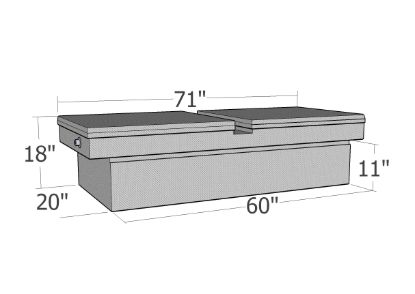 Picture of Unique Truck Accessories Truck Bed Storage Box Lid - RB124GW