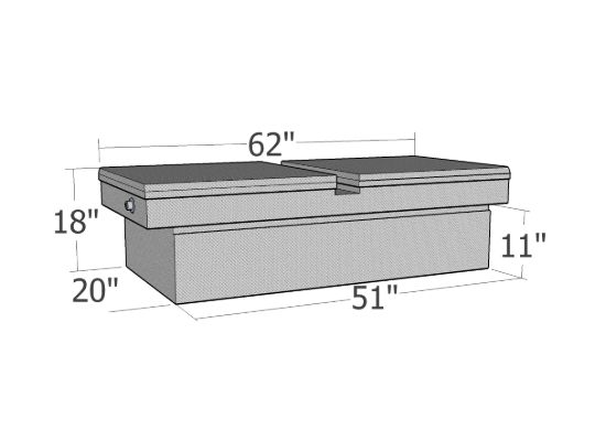 Picture of Unique Truck Accessories Truck Bed Storage Box Lid - RB134GW