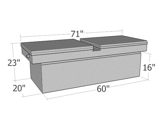 Picture of Unique Truck Accessories Truck Bed Storage Box Lid - RB157GW-BT
