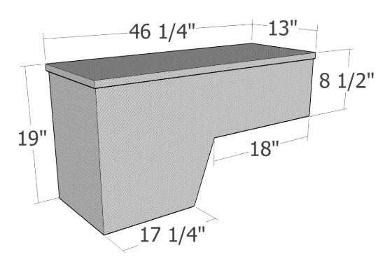 Picture of Unique Truck Accessories Truck Bed Side Rail Tool Box - RB162-BT