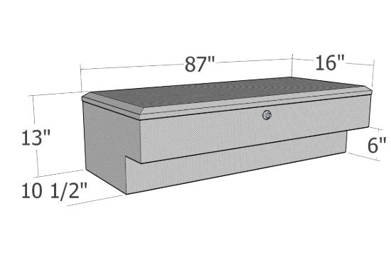 Picture of Unique Truck Accessories Truck Bed Side Rail Tool Box - RB164