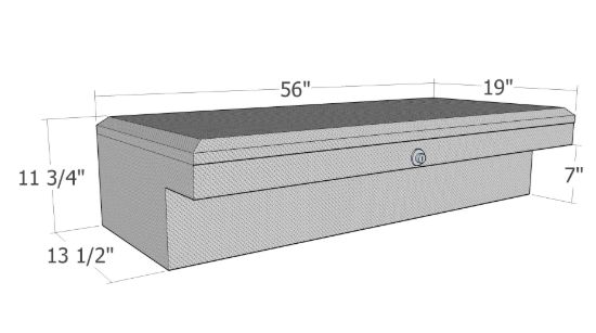 Picture of Unique Truck Accessories Truck Bed Side Rail Tool Box - RB178-9