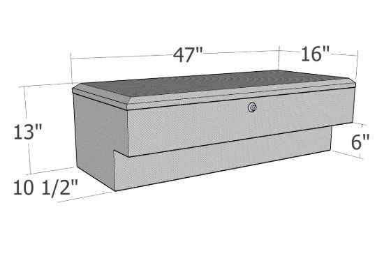 Picture of Unique Truck Accessories Truck Bed Side Rail Tool Box - RB184