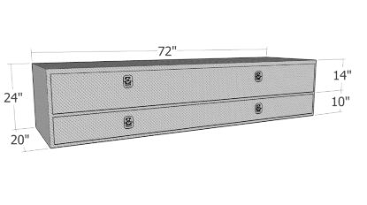 Picture of Unique Truck Accessories Truck Bed Side Rail Tool Box - TB400-72-BT