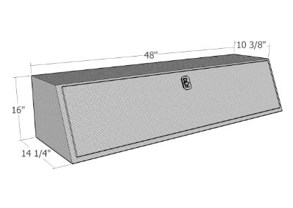 Picture of Unique Truck Accessories Truck Bed Side Rail Tool Box - TBS100-48-BT