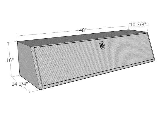 Picture of Unique Truck Accessories Truck Bed Side Rail Tool Box - TBS100-48-BT