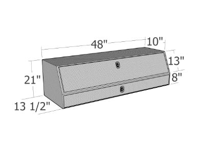 Picture of Unique Truck Accessories Truck Bed Side Rail Tool Box - TBS200-48-BD-BT