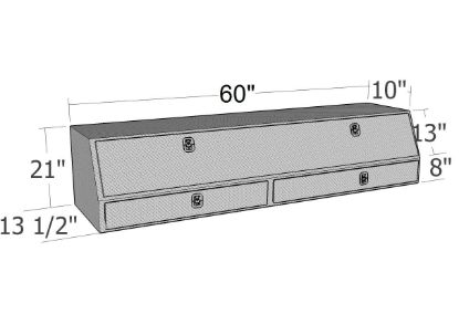 Picture of Unique Truck Accessories Truck Bed Side Rail Tool Box - TBS200-60-BD-BT