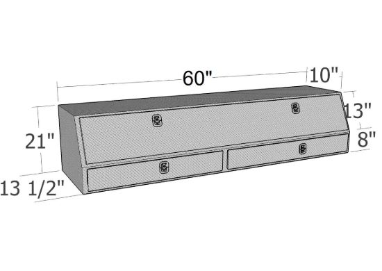 Picture of Unique Truck Accessories Truck Bed Side Rail Tool Box - TBS200-60-BD-BT
