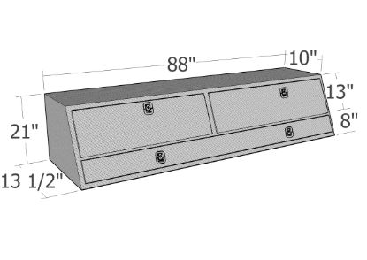 Picture of Unique Truck Accessories Truck Bed Side Rail Tool Box - TBS200-88D