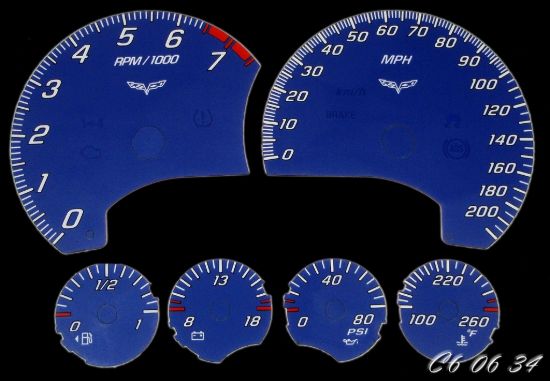 Picture of US Speedo Instrument Cluster Gauge Face Kit - C60634