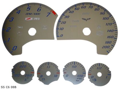 Picture of US Speedo Instrument Cluster Gauge Face Kit - SSC608BK
