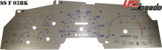 Picture of US Speedo Instrument Cluster Gauge Face Kit - SSF03BK