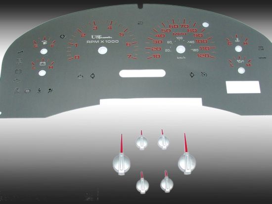 Picture of US Speedo Instrument Cluster Gauge Face Kit - SSF05R