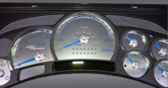 Picture of US Speedo Instrument Cluster Gauge Face Kit - SSH211BK