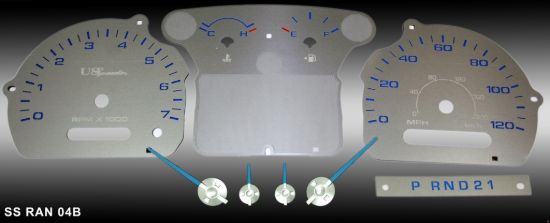 Picture of US Speedo Instrument Cluster Gauge Face Kit - SSRAN04B