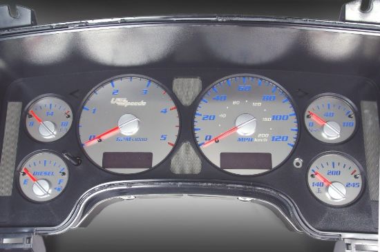 Picture of US Speedo Instrument Cluster Gauge Face Kit - SSRM03B