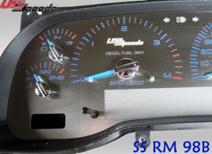 Picture of US Speedo Instrument Cluster Gauge Face Kit - SSRM98B