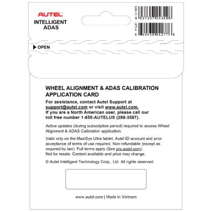 Picture of Autel Advance Driver Assistance System (ADAS) Calibration Software - IA1000WAUP