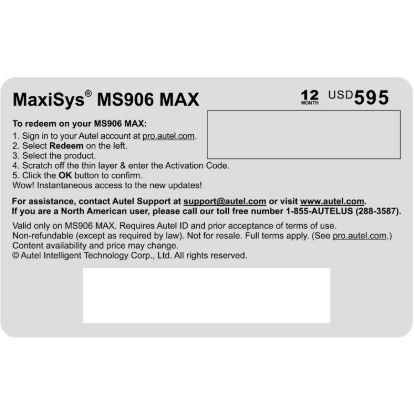 Picture of Autel Diagnostic Software - MS906MAX1YR