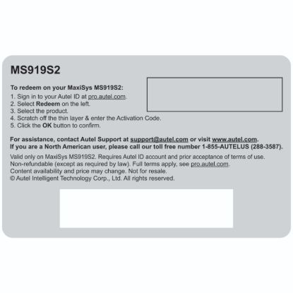 Picture of Autel Diagnostic Software - MS919S21YRUP