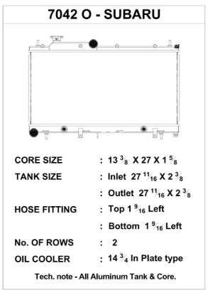 Picture of CSF Cooling - Racing & High Performance Division Radiator - 7042O
