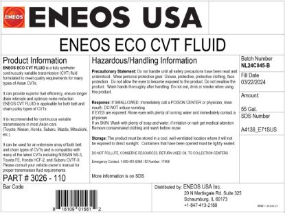 Picture of ENEOS Automatic Continuously Variable Transmission (CVT) Fluid - 3026-110
