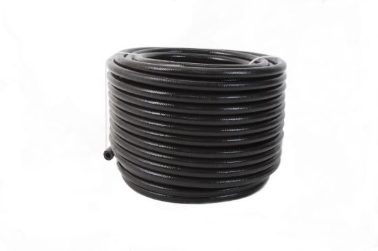 10an PTFE S/S Braided Hose 16ft Black Jacketed