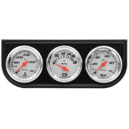 1-1/2 Dia Triple Gauge Set w/Black Panel
