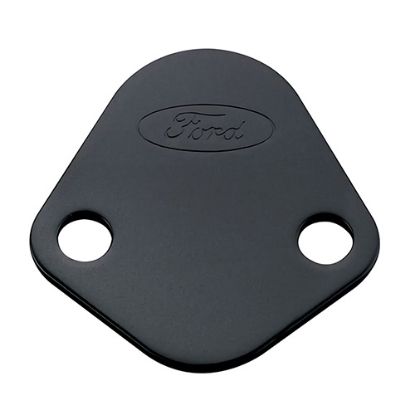 Fuel Pump Block-Off Plate Black w/Ford Logo