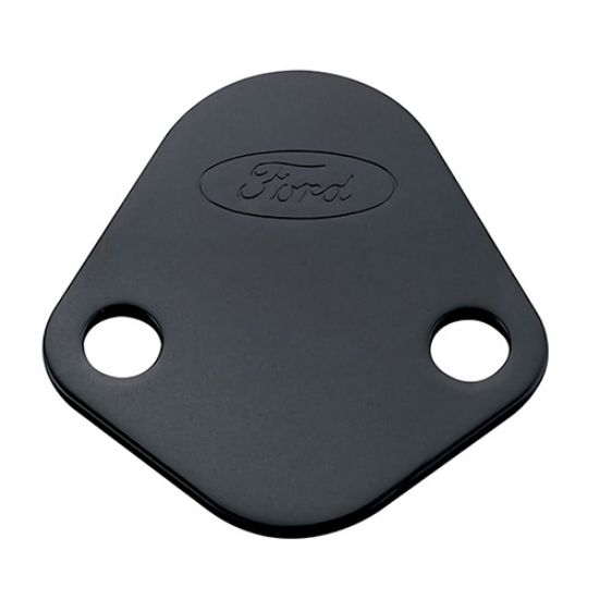 Fuel Pump Block-Off Plate Black w/Ford Logo