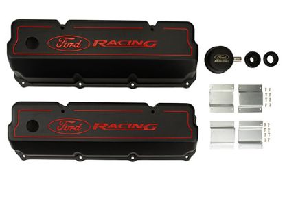 351C Aluminum Valve Cover Set - Black Finish