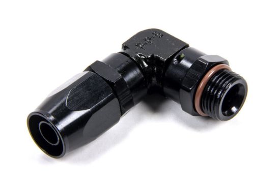10an ORB Male 90-Deg to #10 Hose - Black