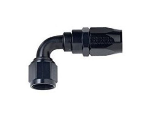 6an R/S Crimp-On 90-Deg Hose End Black